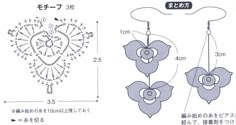 the diagram shows how to make an ornament with flowers and beads on it