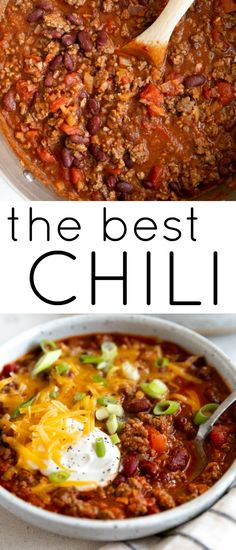 the best chili recipe is made with ground beef, beans, cheese and other ingredients