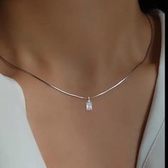 -Cz Cubic Zirconia Diamond -Radiant Cut Petite Rectangle Pendant -Chain Is Silver Plated Over Stainless Steel. Chain Is Hypoallergenic Waterproof And Will Not Fade Or Tarnish. -Length Of Chain Is Approximately 16”+2” Extension. * Also Have This Necklace In Silver! Pictured Above! Automatic 25% Discount And On Bundles Of 2 Or More Items From My Closet Or Make Your Own Bundle And Send Me An Offer. Bohemian,Chic,Elegant,Trendy,Sparkly,Stamped 925, 18k 14k Pink 10k Melting,Dripping,Anthropology,Anth Elegant Silver Chain Necklace With Rectangular Pendant, Silver Radiant Cut Necklace For Wedding, Rectangular Silver Diamond Necklace, Silver Rectangular Diamond Necklace, Elegant Silver Necklace With Rectangular Stone, Elegant Silver Diamond Necklace With Rectangular Pendant, Floral Pendant Necklace, Circle Diamond, Diamond Chain