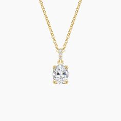 Pavé Diamond Bail Pendant - 18K Yellow Gold. A beautiful center gem is elegantly held in a four prong basket attached to a bail glittering with pavé set diamond accents. Elegant Lab-grown Diamond Necklace With Prong Setting, Elegant Jewelry With Single Cut Diamonds In Oval Pendant, Elegant Baguette Cut Diamond Necklace In Prong Setting, Elegant Gold Diamond Necklace, Baguette Cut, Elegant Oval Pendant Jewelry With Single Cut Diamonds, Elegant Gold Diamond Necklace With Baguette Cut, Elegant Gold Baguette Cut Diamond Necklace, Luxury Oval Yellow Gold Diamond Necklace, Luxury Yellow Gold Oval Diamond Necklace