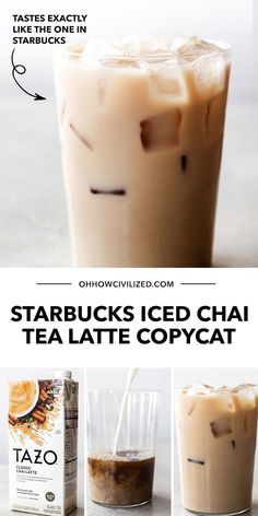 starbucks iced chai tea latte copycat with instructions on how to make it