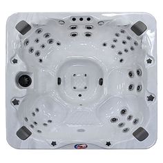 an image of a hot tub in the shape of a square with four jets on it