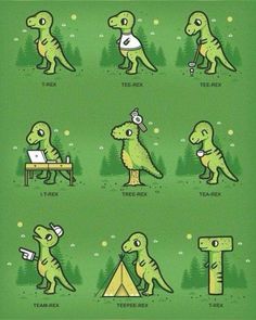 an image of dinosaurs doing different things