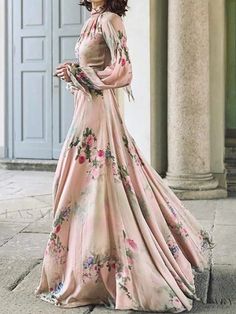 Elegant Chloe Floral Maxi Gown Boho Maxi Dress Outfit, Maxi Dress Outfit, Elegant Maxi Dress, Bohemian Maxi Dress, Silver Heels, Boho Maxi, Floral Dresses, Maxi Gowns, Style Maxi Dress