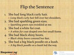 a poem that is written in english with the words'flip the sentence'on it