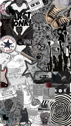 a collage of various stickers and pictures with the words art punk on them