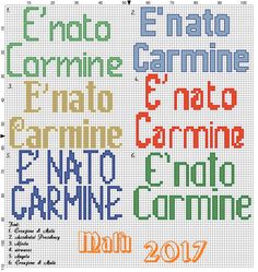 a cross stitch pattern with the names of different countries and numbers in each letter, which are