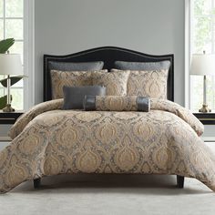 the comforter is neatly made and ready to be used in any room or bed