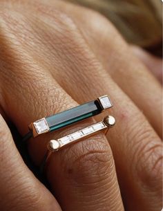 What Ring Looks Best On My Hand, Funky Diamond Rings, Rings With Baguettes, Baguette Jewelry, Baguette Rings, Parisian Jewelry, Sculptural Jewelry, Right Hand Ring, Diamonds Jewelry