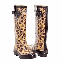 Forever Young Ladies Leopard Printed Tall Rain Boot, Women's, Size:6, Black Gender: female.  Age Group: adult. Women's Rain Boots, Pointed Pumps, Womens Rain Boots, Zipper Boots, Young Black, Rain Boot, Monogrammed Leather, Tall Women, Forever Young