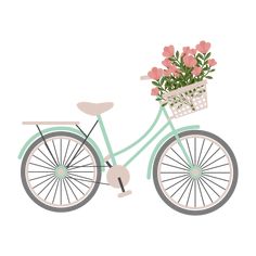 a bicycle with flowers in the basket