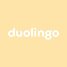 the word duolingo written in white on a yellow background