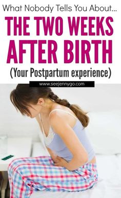 a woman sitting on the floor with her stomach exposed and text overlay that reads, what nobody tells you about the two weeks after birth your postpartum experience