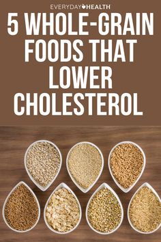 Whole grains should be a household staple for anyone living with high cholesterol, according to researchers and experts. Here’s how you can incorporate more of the good stuff in your diet. When it comes to lowering cholesterol, whole grains are the healthiest kinds of grains to eat. In addition, whole grains are linked to lower cholesterol, as well as a lower risk for heart disease, diabetes, certain cancers, and other health problems. Foods That Lower Cholesterol, High Cholesterol Diet, Lower Cholesterol Naturally, Lowering Cholesterol, To Lower Cholesterol, Whole Grain Foods, Cholesterol Foods, Low Cholesterol Recipes, Cholesterol Remedies