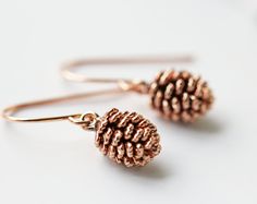 Pine Cone Earrings, Bridesmaid Earrings Silver, Leaf Jewellery, Jewelry Rendering, Gold Orchid, Titanium Earrings, Electroformed Jewelry, Woodland Theme