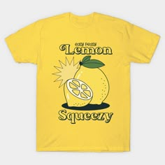 Fantastic lemon in retro style. -- Choose from our vast selection of Crewneck and V-Neck T-Shirts to match with your favorite design to make the perfect graphic T-Shirt. Pick your favorite: Classic, Boxy, Tri-Blend, V-Neck, or Premium. Customize your color! For men and women. Lemon Shirt, Easy Peasy Lemon Squeezy, Food Shirt, Teaching Outfits, Yellow Outfit, Easy Peasy, Fashion Ideas, Retro Style, Party Themes