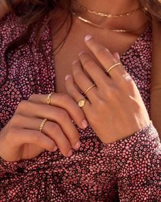 This contemporary Crew Ring Set features three gold plated rings with a twisting design, perfect for creating a stylish, stacked look. Elevate any daytime look with this easy to wear ring set. Crew Ring Set, 18k Gold 6, Women's by gorjana Ring Stacks Mixed Metal, Ring With Initials, Be Spoke, Signet Ring Gold, Earrings Stacking, Ring Stacks, Pearl Birthstone, Link Ring, Modern Luxe