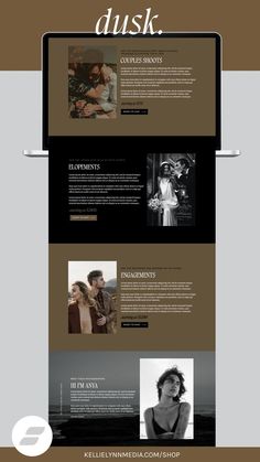 an image of a website design for a photographer