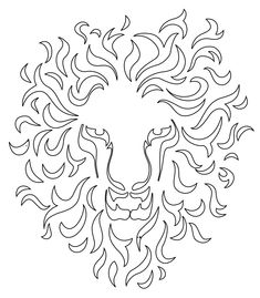 a drawing of a lion's head made out of lines