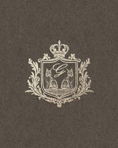 the royal coat of arms on a brown background