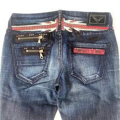 Robins Jeans From Los Angeles Low Rise Straight Leg Studded Flag Jean, Brand New And Unworn! Model: # Spac8830 England- Cut 602186 Msrp: $450.00 Size 29" Details: Rise: 7.5" (From Center Crotch) Inside Leg: 29" Hem Width: 5.5" (Across) 90% Denim/10% Elastane Robin Chretien, Founder And Designer Of Robin's Jean Was Born In Lyon, France Where He Grew Up Immersed In A Creative Environment. His Mother, A Talented Fashion Designer, And His Father, An Artist, Always Encouraged Their Sons' Creative End 90s Industrial Fashion, Designer Fitted Jeans, Luxury Blue Jeans, Jeans With Designs On Them, Really Ripped Jeans, 2007 Outfits, Robins Jeans, Shredded Jeans, St Tropez France