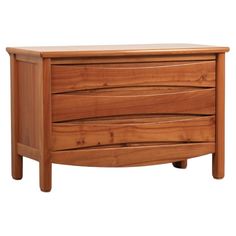 a wooden dresser sitting on top of a white background