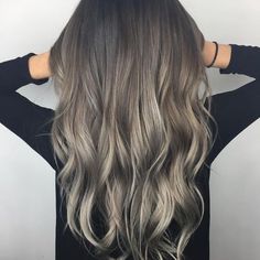 Ash Blonde Hair Colors Brunette Blonde Highlights, Grey Balayage, Ash Gray Hair Color, Ash Blonde Hair Colour, Girl Hair Colors, Ash Hair, Ash Blonde Balayage, Ash Blonde Hair