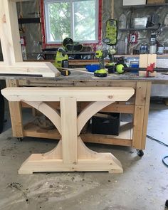 the workbench is being built and ready to be worked on by someone else