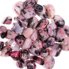 "This listing is for one Rhodonite in Quartz Tumbled stone, just select Large or Small from the drop-down menu. Also known as Pink Tourmaline in Quartz. PROPERTIES - \" Rhodonite is a stone of compassion, an emotional balancer that clears away emotional wounds and scars from the past, and that nurtures love. It stimulates, clears, and activates the heart. Rhodonite grounds energy balances yin-yang, and aids in achieving one's highest potential.\" Freebies with each order! Visit our shop for more Mineral Crystals, Crystal Healing Chart, Magic Bottles, Tourmaline Quartz, Rare Crystal, Tambourine