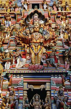 an elaborately decorated hindu temple in india