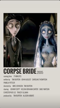 corpse bride movie poster with the characters