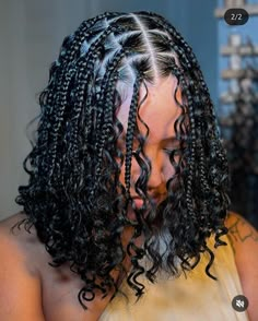 Hair Styles Goddess Braids, Knotless Boho Box Braid Bob, Cute Short Braids Hairstyles, Knotless Bob Goddess Braids, Knotless Goddess Box Braids Bob, Goddess Bob Knotless Braids, Goddess Braids Short Natural Hair, Braid Hairstyles For Black Women Short, Black Braids Hairstyles For Women