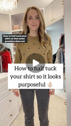 8,185 likes, 177 comments - merricksart on January 17, 2023: "How to half tuck (or French tuck) your shirt so it looks purposeful! 🙏🏼 So many of you have told me you’ve tried a half tuck and a grandma has literally stopped you in public to pull it out of your waistband for you 😅 has this happened to you?? Half tucking is not for everyone, but if you’ve been unsure how to do it and make it look purposeful, here’s a quick tip! Was this helpful? Need to see it with other styles of tops? Let m Tucked In Shirt Outfit, Shirt Tucked Into Jeans, How To Wear Shirt, Fall Winter Hair Color, Dark Fall, Shirt Hacks, Latest Short Hairstyles