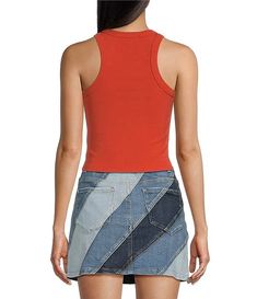 Chelsea & Violet Eloise Knit Crew Neck Tank | Dillard's Casual Elastane Tank Top, Casual Ribbed Racerback Vest, Dillard's, Clothing Accessories, Chelsea, Violet, Crew Neck, Knitting, Clothes