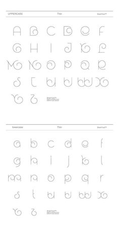 the upper and lowercase letters are drawn in two different ways, each with an individual's initials