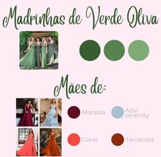 a poster with different colors and styles of dresses for women in various countries, including the spanish language