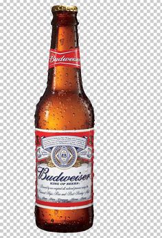 a bottle of budweiser beer on a white background