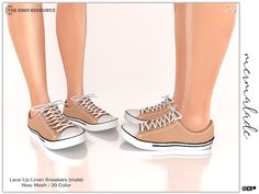 The Sims Resource - Lace-Up Linen Sneakers S214 Sims 4 Converse, Sims 4 Cc Shoes Sneakers, Sims Inspiration, Sims 4 Blog, Cc Sims4, Sims Clothes, Cc Shoes, Sims 4 Cc Shoes, Sims 4 Game Mods