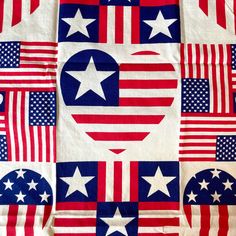 an american flag quilt with stars and stripes