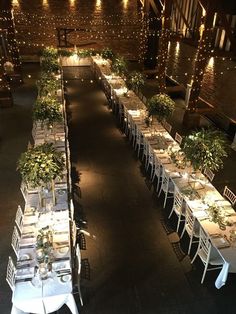 an overhead view of a banquet hall with tables and chairs set up for formal function