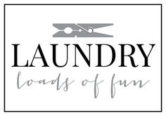 the logo for laundry roads of fun, with scissors and shears on it