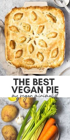 an easy to make vegan pot pie with carrots, celery and potatoes