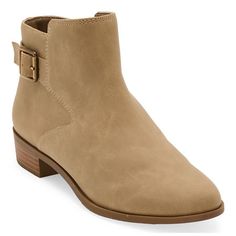 A Chelsea boot, like this Ryder women's style from St. John's Bay is essential for every wardrobe in cooler temps to provide a sleek look when paired with tailoring or casually with jeans. They are made from a smooth faux leather with a cushioned memory foam insole, plain toe, a gold-tone side buckle, and a side zip closure.Features: Memory FoamClosure Type: ZipperShaft Circumference: 10 1/2 InchesBoot Shaft Height: 3 3/4 InchesShoe Heel Height: 1 1/4 InchesUpper/Outer Base Material: 100% Polyur Chelsea Boot, Shoes Booties, Sleek Look, Stacked Heel, Women's Style, Side Zip, Chelsea Boots, Memory Foam, Heel Height