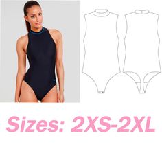 Delightful One-Piece Swimsuit Pattern. Sleeveless bodysuit with high neck. This thong bodysuit perfectly blends fashion and functionality. It features a sleeveless design with a high neck and a snap closure at the crotch for secure wear. With sizes ranging from 2XS to 2XL, finding your perfect fit has never been easier. Features: - Classic one-piece design for timeless appeal. - Flattering silhouette that accentuates curves. - Size range from 2XS to 2XL. - Versatile pattern suitable for various Swimsuit Sewing Pattern, Swimwear Sewing Patterns, Swimsuit Pattern Sewing, Swimwear Pattern, Swimsuit Pattern, Sleeveless Bodysuit, Sewing Pattern Sizes, Pdf Sewing Patterns, Lining Fabric