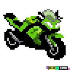 an image of a pixel art style motorcycle