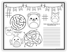 a printable activity sheet for children to help them learn how to draw and color