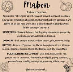 Mabon Herbs And Spices, Mabon Ritual Pagan, Mabon Correspondences, Norse Pagan Mabon, Mabon Tarot, Animals Of Mabon, Wyrd Sisters, Celtic Paganism