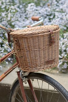 a basket on the back of a bicycle