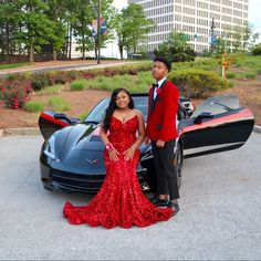 wore this for my senior prom and would love to make someone feel special❤️ Prom Ideas Black Couples Red, Red Prom Dress Black Couple, Red Prom Looks Black Couple, Red Prom Ideas, Red Prom Outfits, Black And Red Prom Couple, Red Prom Suits, Red And Black Prom Couples, Red Prom Dress Couple