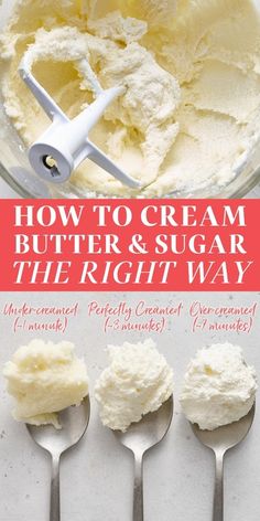 how to cream butter and sugar the right way with spoons in front of it